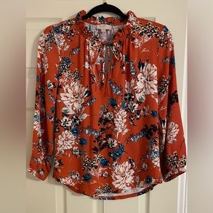 Extra small petite casual floral shirt from Loft Outlet